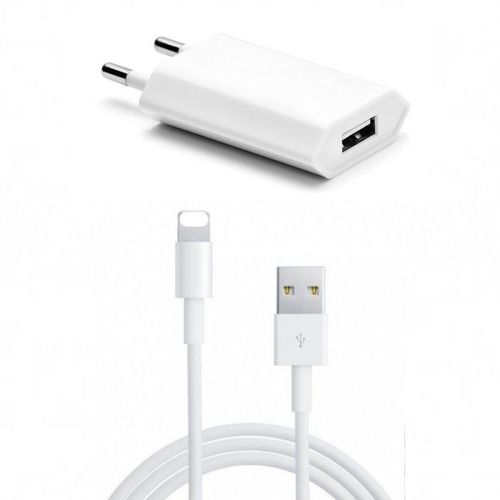 Adaptateur Chargeur Prise Secteur + Câble Usb Iphone X 8 7 6s 6 Plus 5 5s 5c Se