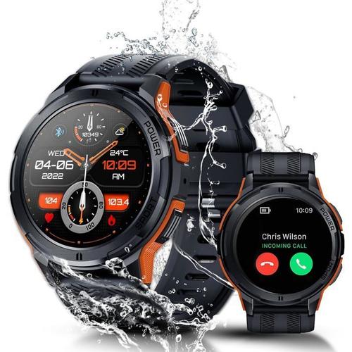 Montre Connectée Oukitel Bt10, 1.43" Smartwatch Avec Appels Bluetooth, Étanche 5atm & Ip68 Avec Moniteur Cardiaque Pour Android Ios.