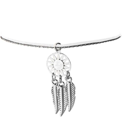 Bracelet Pour Femme Blanc Fantaisie Thème Indien Argentée