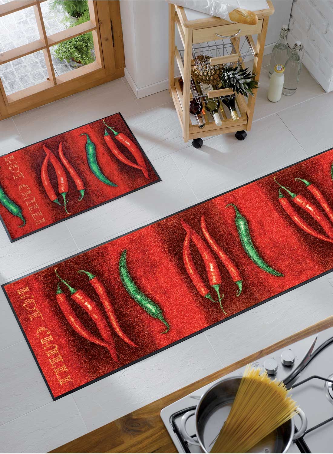 Tapis Hot Chilli Tx Paillassons Par Kleen Tex Rouge 75 X 190 Cm
