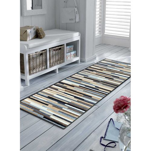 Tapis Mikado Stripes Tx Paillassons Par Kleen Tex Naturel 75 X 190 Cm