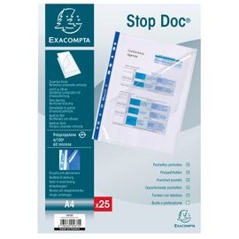Exacompta Lot De 4 Sachets De 25 Pochettes Perfo. Stop Doc
