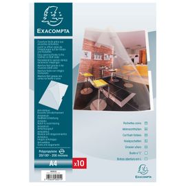 Exacompta Lot De 10 Sachets De 10 Pochettes À Coins Pp Lisse Cristal