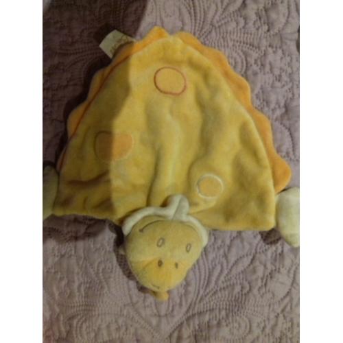 Doudou Plat Jaune Dragon Dinosaure Bengy Triangle