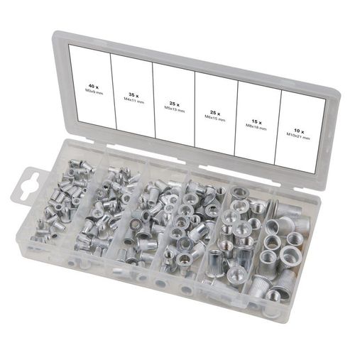 Assortiment d'inserts taraudés aluminium, 150 pcs