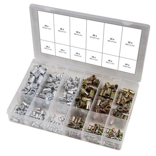 Assortiment d'inserts taraudés acier et aluminium, 300 pcs