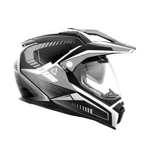Casque Torx Dundee V Black Taille Xl Noir Blanc Gris Neuf Quad Moto Trail Enduro
