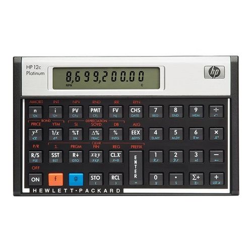HP 12c Platinum - Calculatrice financière - pile - argent, carbonite