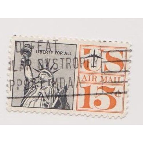 Timbre Usa États Unis D'amérique Statue De La Liberté Liberty For All Us Air Mail 15