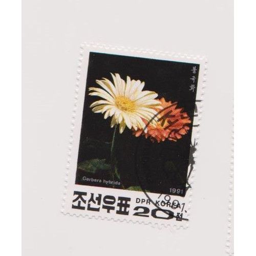 Timbre Corée Du Nord Dpr Fleur Oblitéré