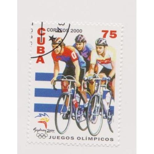 Timbre Cuba Cyclisme Velo Sports Jo Olympiques 2000 75