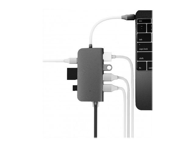 LMP USB-C mini Dock - Dock USB-C 8 ports Gris Sidéral - Station d