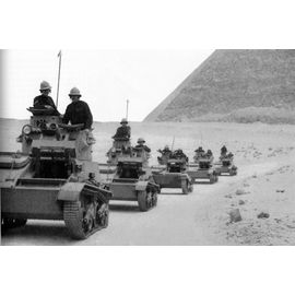 Ww2 - Colonne De Chars Anglais En Egypte Le 18.04.1941