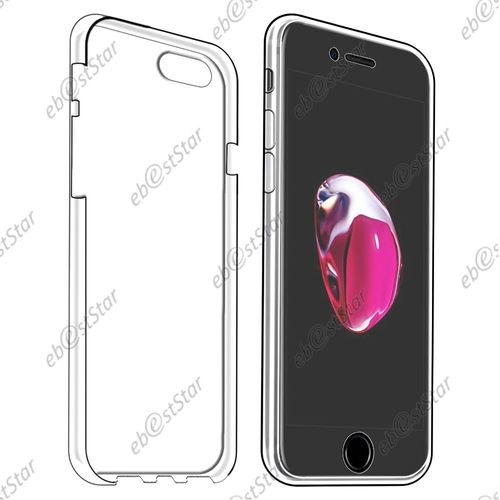 Ebeststar ® Housse Coque Protection Silicone Avant Arrière + Vitre Anti Casse Film Écran Verre Trempé Pour Apple Iphone 8 (2017) 4,7", Iphone 7 (2016), Couleur Transparent