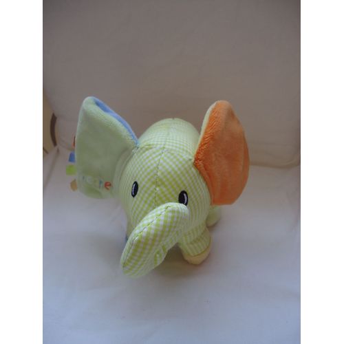 Éléphant Doudou En Peluche Petit Vert 13 Cm La Halle Brioche