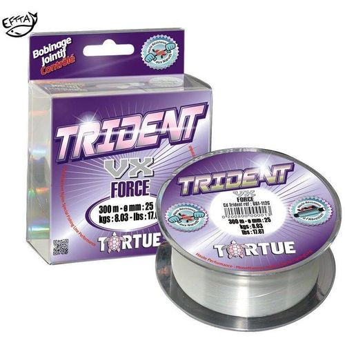 Nylon Tortue Trident Vx Force ? 300m - Couleur : Translucide - Modèle : Nylon Tortue Trident Vx Force - 300m - 40/100 - 300m - Translucide - 15,6 Kg - Puiss : 15,6 Kg