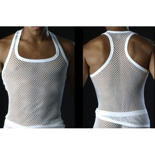 Maillot Corps Transparent Résille Homme Viril Underwear Man