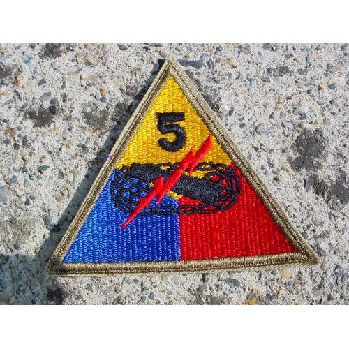 Militaria Us Ww2 Patch Authentique 5th Armoured Division