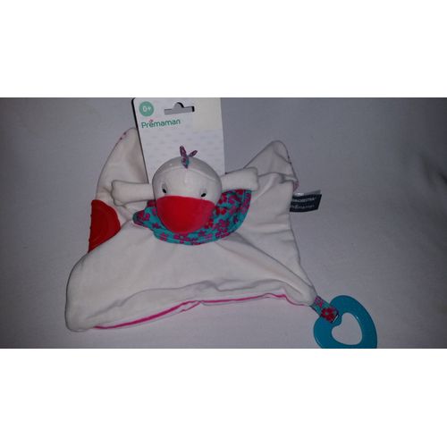 Doudou Plat Canard Oie Orchestra Prémaman Grelot Anneau Dentition C¿Ur Blanc Bleu Turquoise Rose Fleur Jouet Bebe Naissance Peluche Éveil Enfant Soft Toys