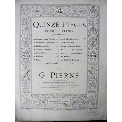 Partition Tarentelle Pour Piano Par G. Pierné