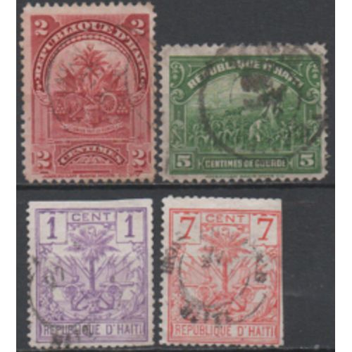 Haïti: Lot De 4 Timbres Oblitérés.