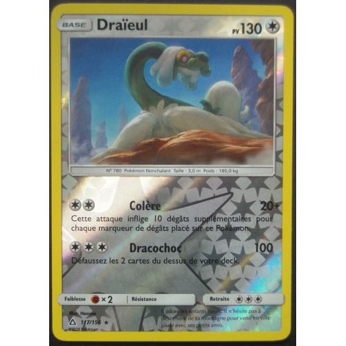 Carte Pokémon Draïeul Reverse - 130 Pv - Soleil Et Lune 5 Ultra Prisme - 117/156 Neuve - Fr