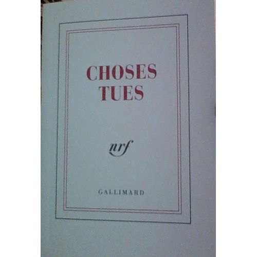 Carnet Gallimard Choses Tues