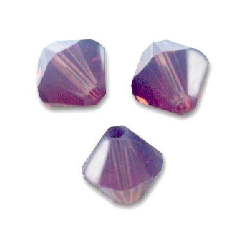 50 Perles Toupies 4mm Cristal Swarovski Cyclamen Opal Ab Xilion