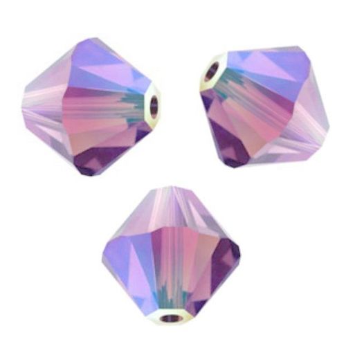 50 Perles Toupies 4mm Cristal Swarovski Light Amethyst Ab2x Xilion
