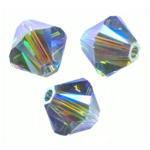 50 Perles Toupies 4mm Cristal Swarovski Indian Sapphir Ab2x Xilion