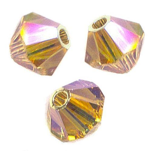 50 Perles Toupies 4mm Cristal Swarovski Light Colorado Topaz Ab2x