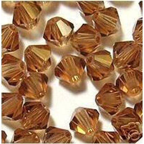 50 Perles Toupies 4mm Cristal Swarovski Light Smoked Topaz Xilion