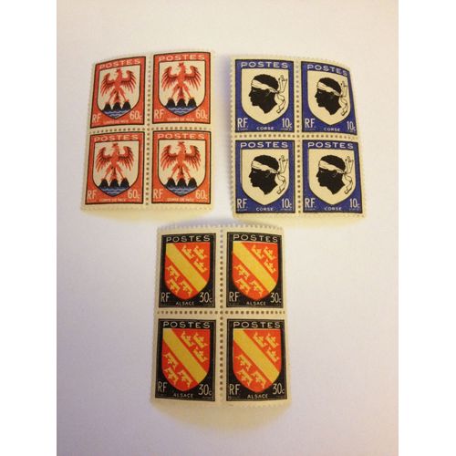 3 Blocs De 4 Timbres Neufs