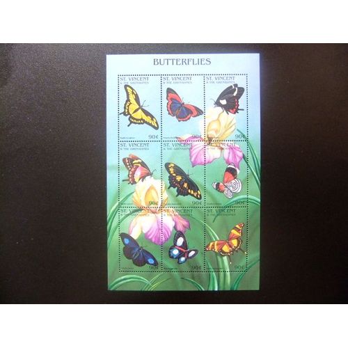 St. Vincent The Grenadines 1996 Faune Papillons Yvert 2799 / 2807 ** Mnh