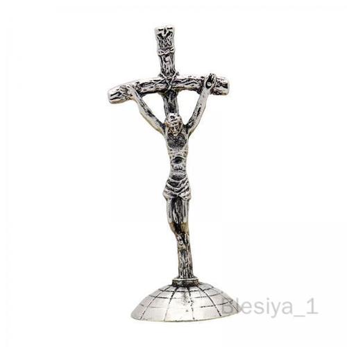 Blesiya 4 Statue De Jésus En Croix Debout, Crucifix De Table, Pour Table à Manger, Robuste B