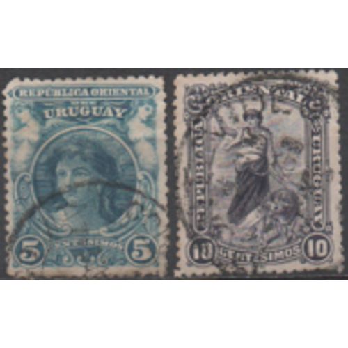 Urugay:Lot De 2 Timbres Oblitérés.