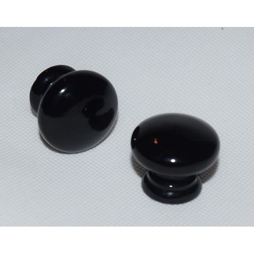 2 Boutons De Porte Noir Diam: 3 Cm