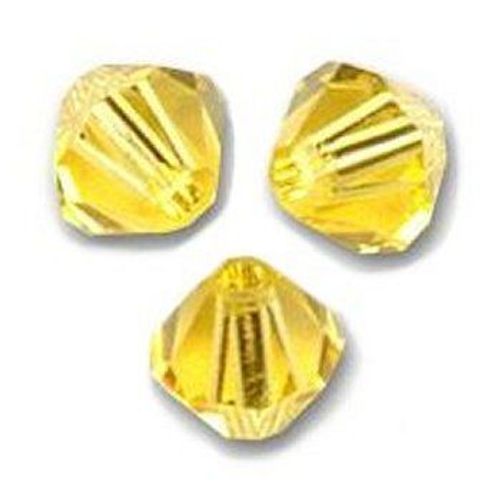 50 Perles Toupies 4mm Cristal Swarovski Light Topaz Xilion