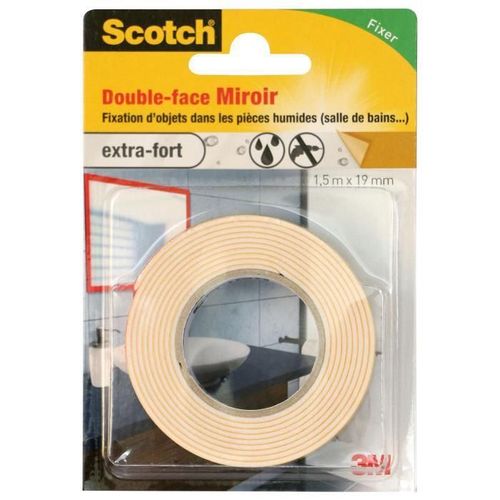 3M SCOTCH Double-face - 1.5 m x 19 mm - Miroir