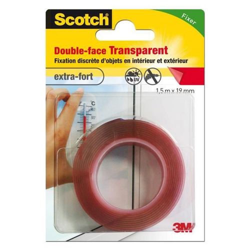 3M SCOTCH Double-face - 1.5 m x 19 mm - Transparent