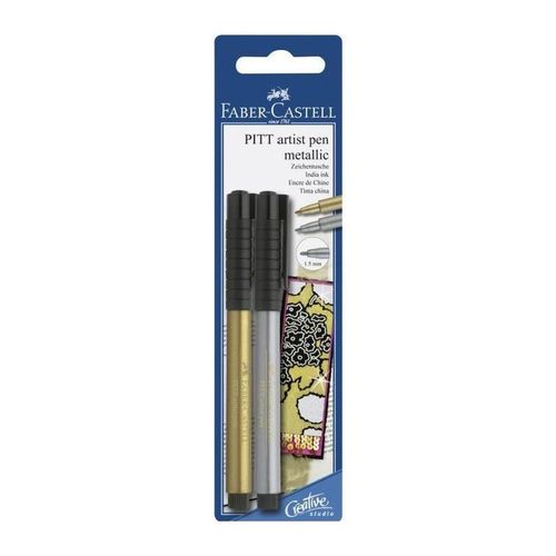 Faber-Castell Stylo A Encre Pitt Artist Pen - Or Et Argent