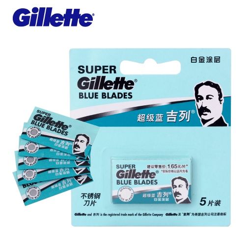 Gillette 5 x lames rasoir Super Blue Blades d'occasion  