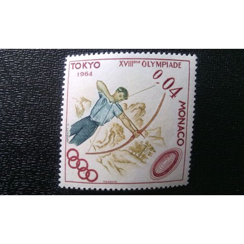Timbre Monaco ( Yt 657 ) 1964 Olympique D'été, Tokyo; Jeux Olympiques D'hiver, Innsbruck Archer