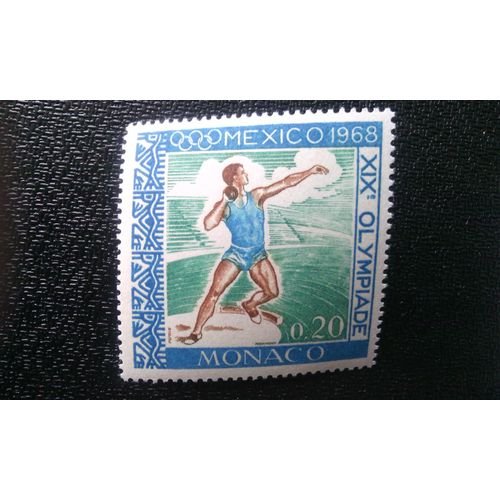Timbre Monaco ( Yt 736 ) 1968 Jeux Olympiques D'été 1968, Mexico Lancer Du Poids