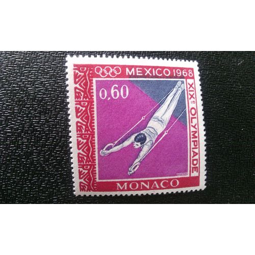 Timbre Monaco ( Yt 738 ) 1968 Jeux Olympiques D'été 1968, Mexico Anneaux Stables