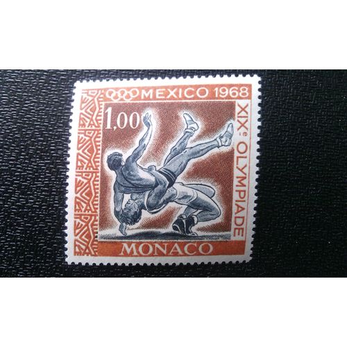 Timbre Monaco ( Yt 740 ) 1968 Jeux Olympiques D'été 1968, Mexico Lutte