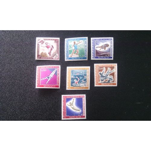 Timbre Monaco ( Yt 534 Et 736 A 741 ) Jeux Olympiques Rome Et Mexique