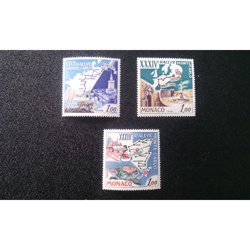 Timbre Monaco ( Yt614-616-662 ) Rallye Monte Carlo