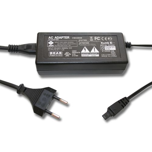 vhbw Alimentation compatible avec Panasonic HDC-HS300, HDC-SD20, HDC-SD200, HDC-HS700, HDC-SD100, HDC-HS707 appareil photo - 2m