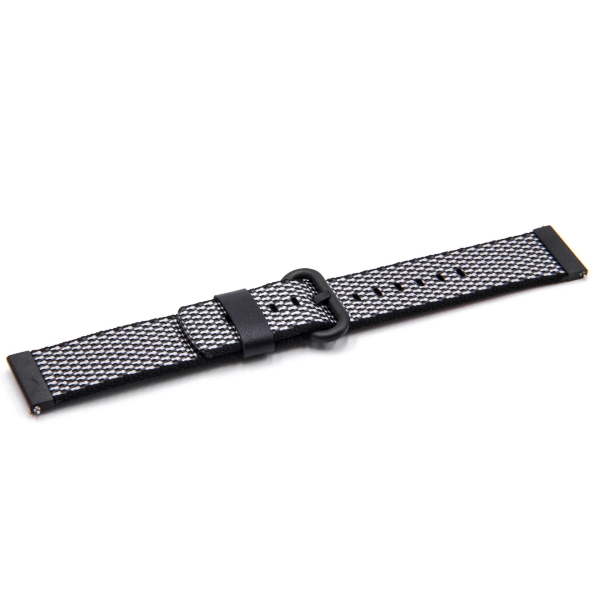 Vhbw Bracelet Compatible Avec Pebble Time Round Montre Connectée - 10.7cm + 8.3cm Nylon Gris / Noir / Blanc